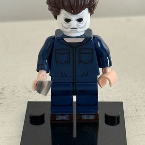Custom Michael Myers Minifigure with Mask and Knife (Not Lego)